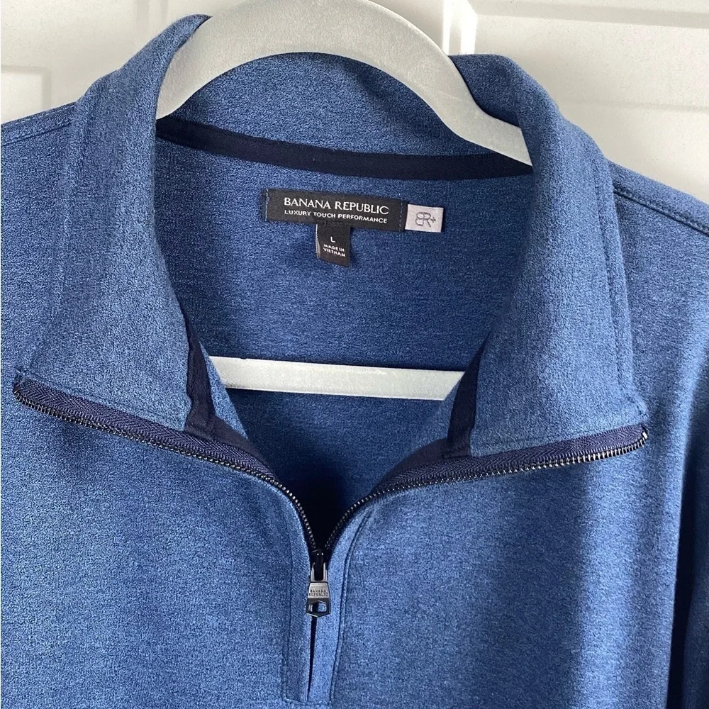 Banana Republic LUXURY TOUCH Large PERFORMANCE HALF ZIP Collared SHIRT